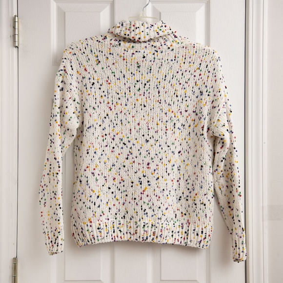 Disney Mickey Mouse Chunky Knit Sweater Multicolor Confetti Embroidered NWT - Picture 4 of 5
